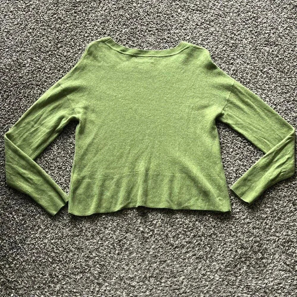 Rachel Zoe Blouse Womens XL Green 100% Cashmere Luxury Cottagecore Fairy - Picture 4 of 6
